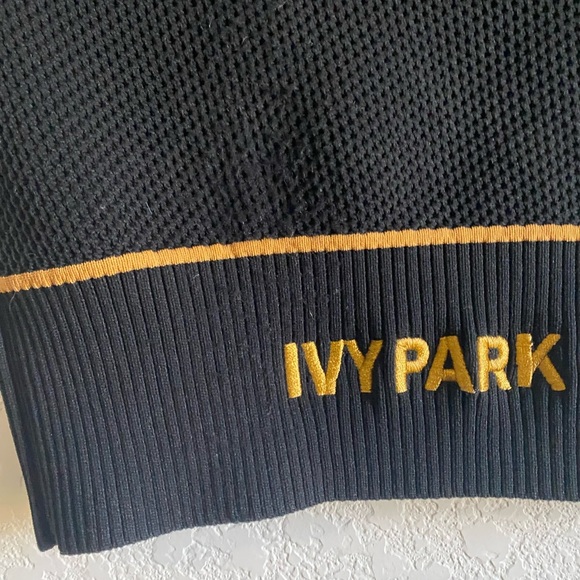 IVY PARK ADIDAS CROPPED KNIT BLACK MESA CORSET STYLE BACK LOGO RETRO Y2K TOP S - Picture 11 of 12